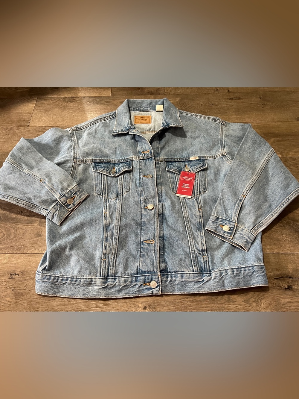 Levi Strauss Signature Women’s Loose Trucker Jean Jacket Size Large New